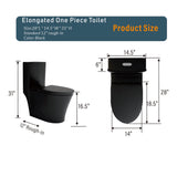 Matte Black Elongated One Piece Toilet Dual Flush 1.1/1.6 GPF Water Saving Map 1000g,Matte Black - V.I.P Digital Presence