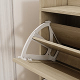 Natural Bohemian style shoe cabinet with 3 rattan flip drawers, 3 square shelves, and 1 storage drawer,  Natural - V.I.P Digital Presence