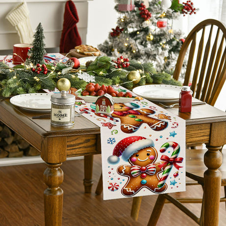 New Gingerbread Man Table Flag Christmas Party Decoration Tablecloth Mat Living Room Dining Room Tablecloth Printed Tea Table Fabric - V.I.P Digital Presence
