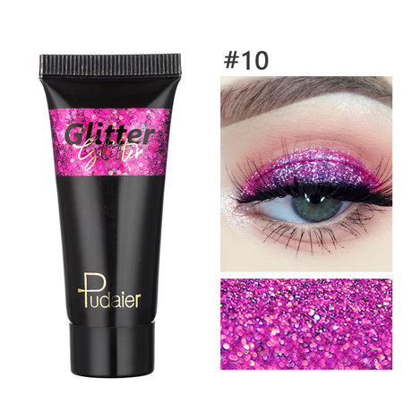 Makeup Pudaier monochrome glitter eyeshadow stage makeup face body glitter 12 color liquid eyeshadow - V.I.P Digital Presence