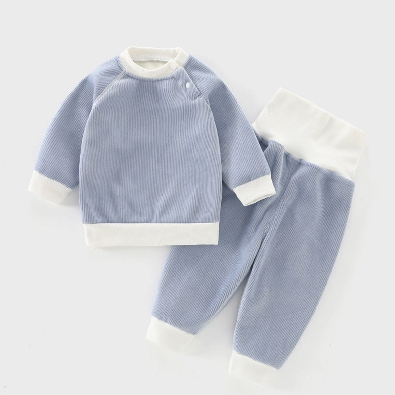 Children's Autumn And Winter Warm Suit Baby Spring And Autumn Plus Fleece Outer Wear Tops Pants Men And Women Baby Two Sets - V.I.P Digital Presence