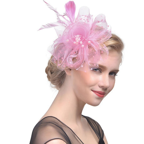WELROG Feather Cap Lady Cocktail Dinner Party Fedoras Wedding Bridal Mesh Veil Hats Vintage Sombreros Chapeau Fascinators Hat - V.I.P Digital Presence