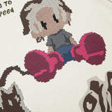 Fun Cartoon Anime Print Short Sleeve T-Shirt Men's High Street Trendy Half Sleeve Pure Cotton Round Neck Loose Tee - V.I.P Digital Presence