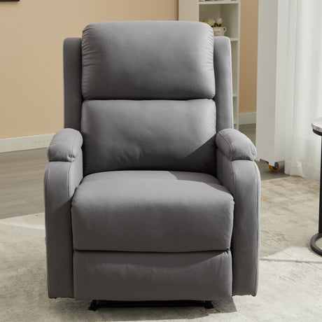 PU leather recliner massage chair with adjustable leg positions at the back, easy to reach side buttons - gray - V.I.P Digital Presence