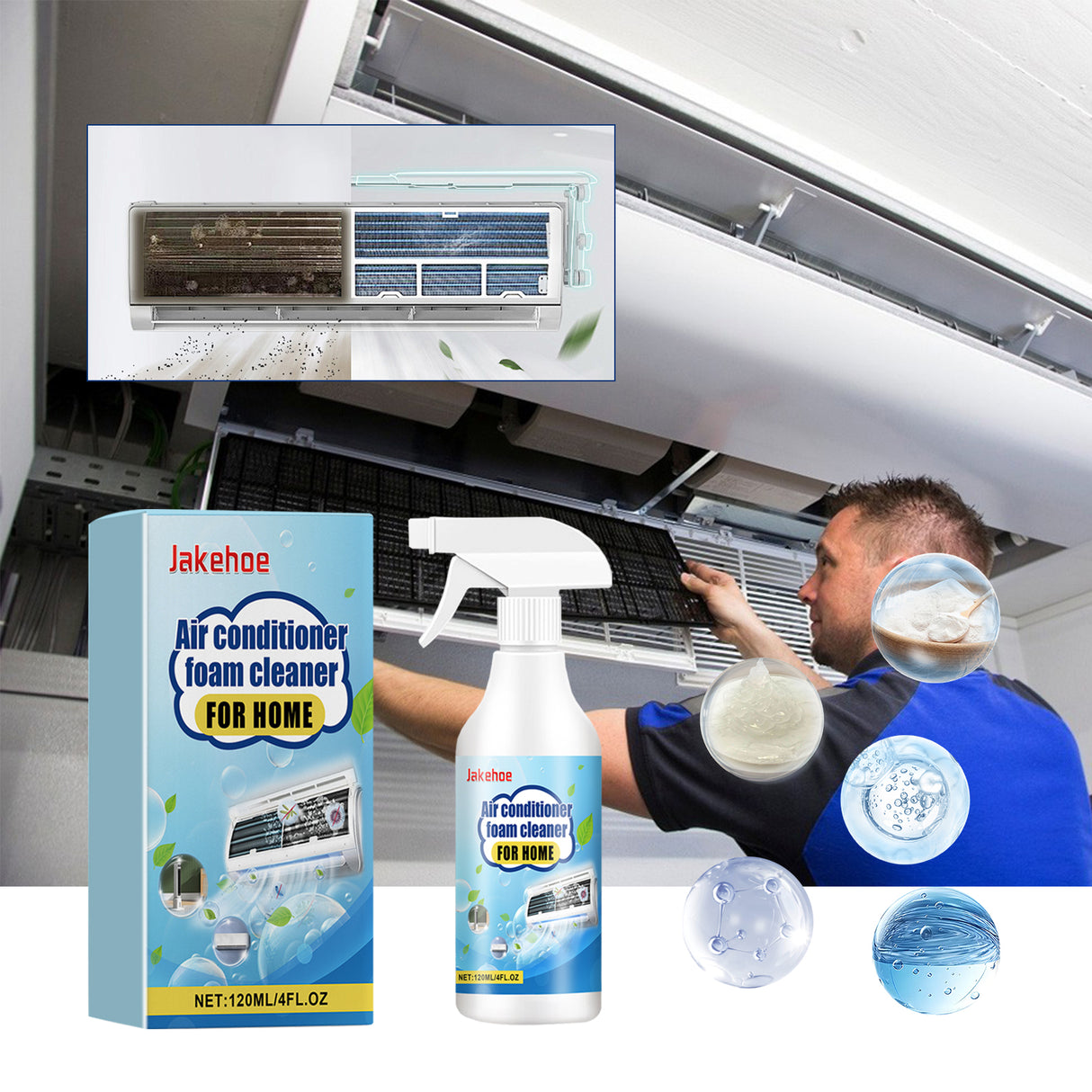 Air Conditioner Foam Cleaner For Home, Air Conditioning Purification Cleaning Decontamination Odor Removal Inside And Outside Machine Cleaning - V.I.P Digital Presence