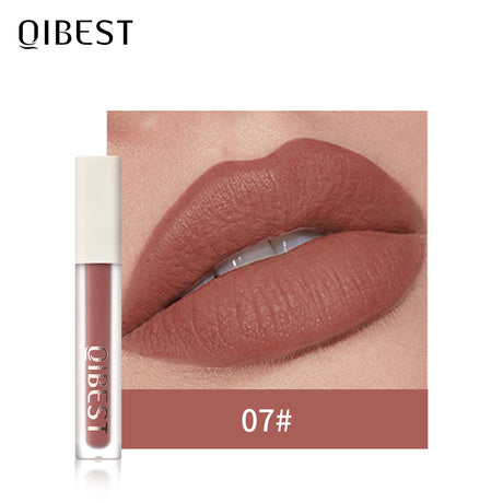 QIBEST Silky Lip Glaze Non-Stick Cup Does Not Fade Lip Gloss Makeup Color Liquid Lipstick Matte Moisturizing Lip Gloss - V.I.P Digital Presence