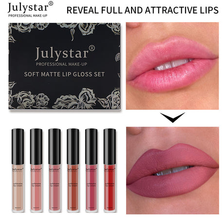 Velvet Matte Lip Glaze Suit Waterproof Non Stick Cup Color Fast Lipstick Lip Color - V.I.P Digital Presence