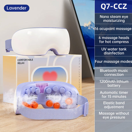 Electric Eye Steam Massager Nano Steam Eye Mask Hot Compress Glasses Steamer Bluetooth Relief Dry Eye Fatigue Dark Circles Tired - V.I.P Digital Presence