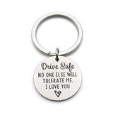Driving safety stainless steel keychain Couple boyfriend girlfriend gift - V.I.P Digital Presence