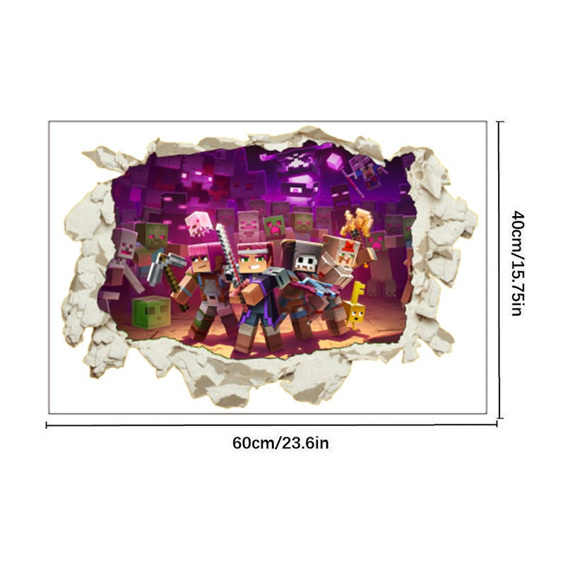 Minecraft run away My World Wall Stickers Living Room Children's Room Removable Decorative PVC Stickers - V.I.P Digital Presence