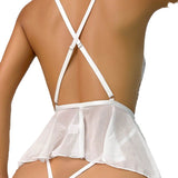 Fashionable and sexy lingerie with transparent lace backless jumpsuit - V.I.P Digital Presence