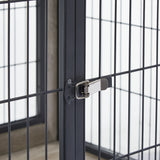 Furniture Dog Cage Crate with Double Doors on Casters. Grey, 31.50'' W x 22.05'' D x 24.8'' H. - V.I.P Digital Presence