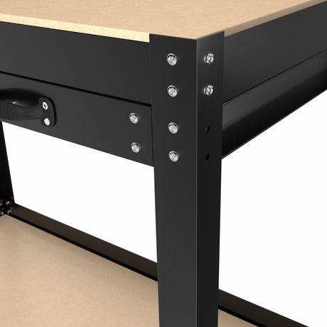 63" Tools Cabinet Working Tables Workbench Tool Storage Workshop Table with Drawers and Pegboard - V.I.P Digital Presence