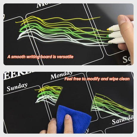 Acrylic message board magnetic refrigerator sticker household erasable calendar transparent note display board - V.I.P Digital Presence