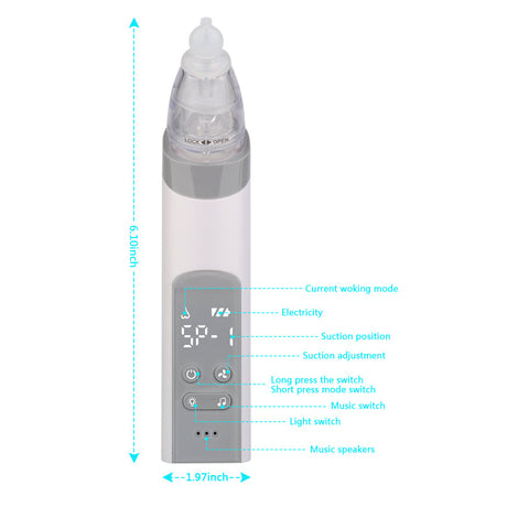 Nasal suction device charging electric nasal suction device with three levels of suction music lights baby cleaning nasal mucus - V.I.P Digital Presence