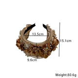 Fabric Flower Heavy Industry Wide Edge Crystal Super Immortal Women's Headband - V.I.P Digital Presence
