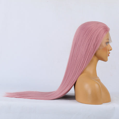 Synthetic Lace Wig Deep Part Long Straight Wig Ombre Pink Cosplay Wigs Synthetic Lace Wigs For Women - V.I.P Digital Presence
