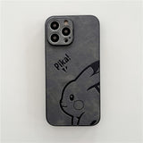 Cute Pikachu Suitable For iPhone13pro Mobile Phone Shell Leather Apple 12mini/Xsmax Pressed Leather 11