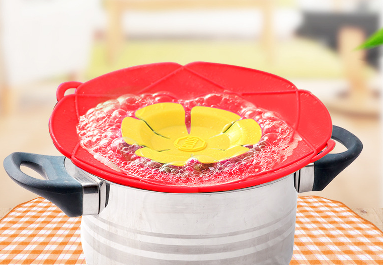 Silicone spill proof lid for household kitchens dust-proof splash proof boiling proof silicone lid flower shaped spill - V.I.P Digital Presence