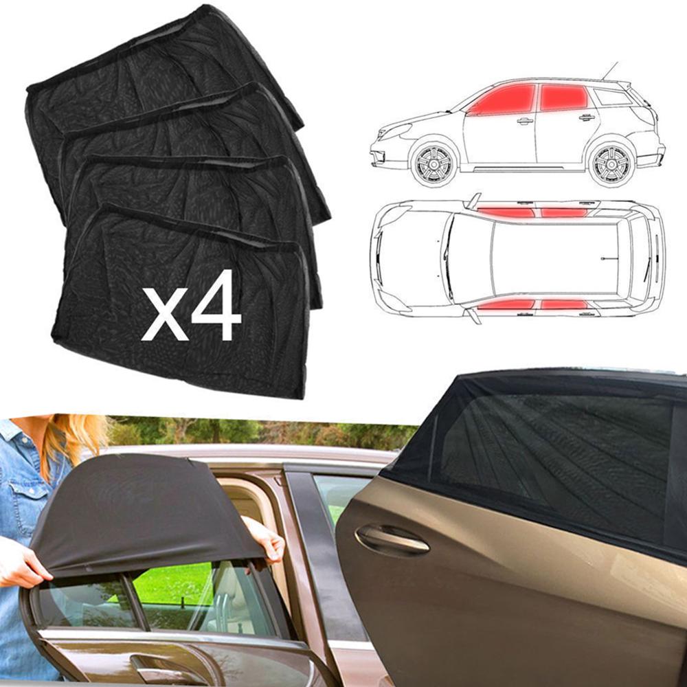 SALE 4pcs Car Front & Rear Side Window Sun Visor Shade Mesh Cover Sunshade  insulation anti-mosquito Fabric Shield UV Protector - V.I.P Digital Presence