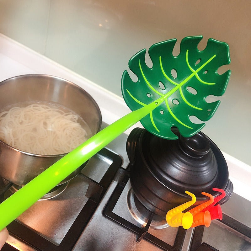 Green leaf spoon turtle back leaf Lo mein spoon spoon high temperature resistant large spoon - V.I.P Digital Presence