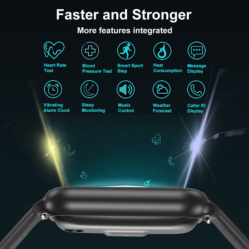 Pulsera inteligente con Bluetooth, resistente al agua IP67, monitor de presión arterial y oxígeno en sangre, pulsera inteligente con rastreador de actividad física, pulsera deportiva.