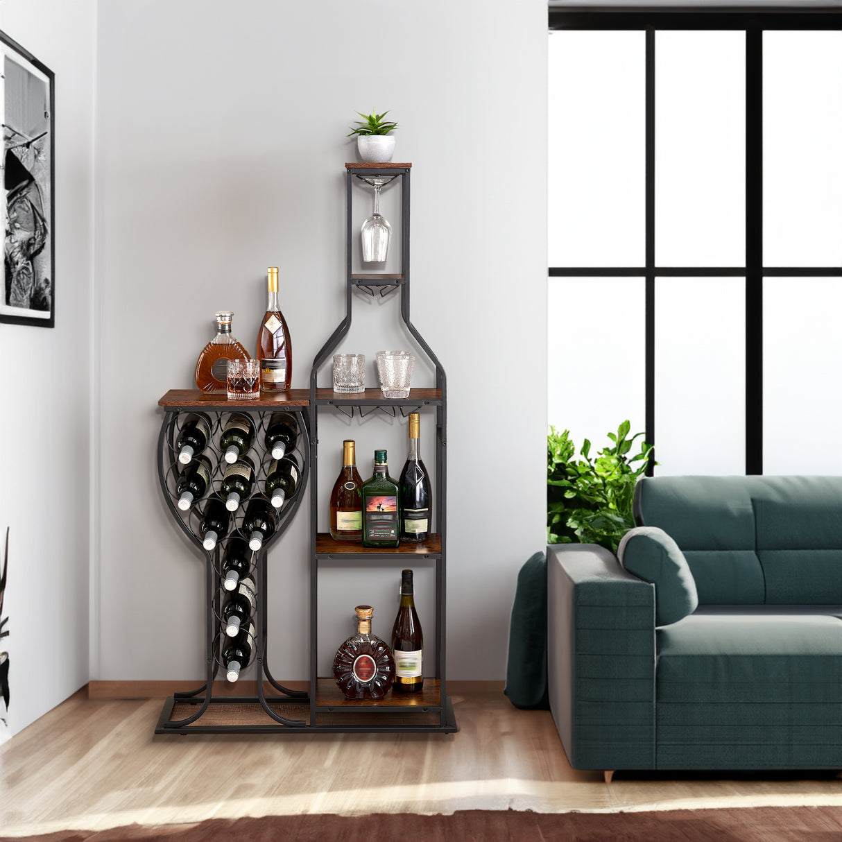 11 bottle wine baking rack, 5-layer independent wine rack with hanging wine glass rack and storage rack - V.I.P Digital Presence