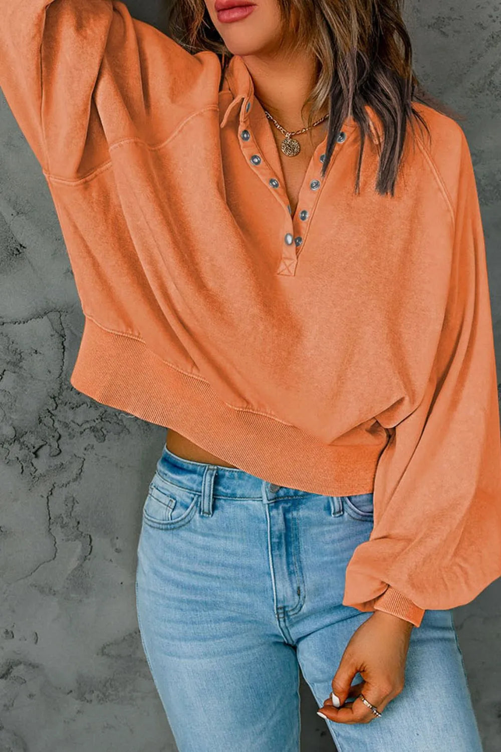 Half Snap Long Sleeve Sweatshirt - V.I.P Digital Presence