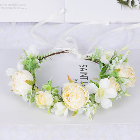Hawaiian Wreath Wreath Simulation Flower Headwear Forest Fairy Girl Style Scenic Area Photo Headflower - V.I.P Digital Presence