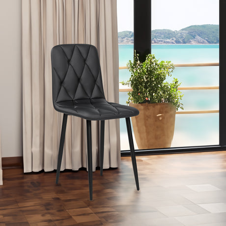 Dining Chairs Set of 4, Modern Kitchen Dining Room Chairs, PU Dining Chair Upholstered Cushion Seat and Sturdy Metal Legs - V.I.P Digital Presence