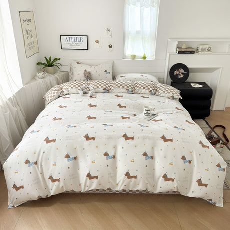 Cartoon Four-Piece Set Fresh Autumn and Winter Single Student Dormitory Bedding Sheet Three-Piece Set Single Quilt Cover - V.I.P Digital Presence