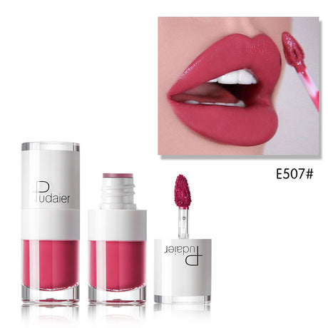 Pudaier Lipstick Small White Bottle Matte Lip Gloss Color Development Moisturizing Not Smudged Waterproof Non-Stick Cup Lip Glaze - V.I.P Digital Presence