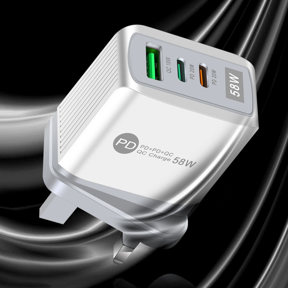 Luminous 58W dual fast charging 2PD+QC3.0 USB fast charging mobile phone charger - V.I.P Digital Presence