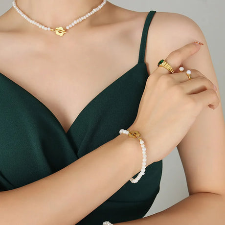 Titanium Steel Pearl Flower Bracelet - V.I.P Digital Presence