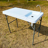 Outdoor Fish and Game Cutting Cleaning Table w/Sink and Faucet - V.I.P Digital Presence
