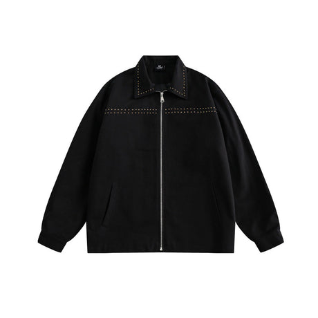 Jacket rivet lapel zipper jacket for men - V.I.P Digital Presence
