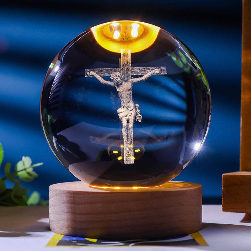 Starry Sky 3D Micro Landscape Crystal Ball Home Desktop Creative Interior Carving White Crystal Ball Ornament Craft Gift product - V.I.P Digital Presence