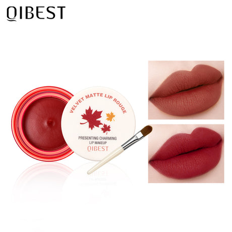 QIBEST Air Matte Lip Mud Matte Soft Waxy Canned Lip Mud Cloud Velvet Lip Glaze Is Not Easy To Fade With Lip Brush - V.I.P Digital Presence