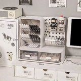 Adorable Desk Organizer with Hook Drawer, Hole Board, Card Display Stand, Desktop Storage Box, and Stationery Storage Rack - V.I.P Digital Presence