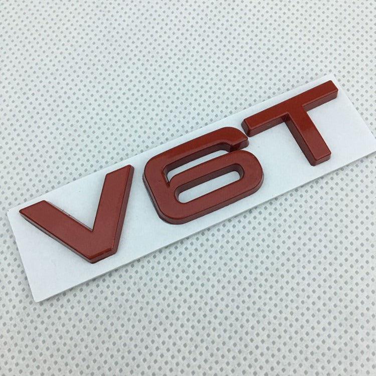 Suitable for Audi V6T V8T metal logo A4LA6LS7Q5Q3 displacement personalized modification leaf plate car sticker - V.I.P Digital Presence