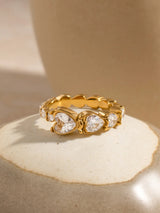 Stainless Steel Heart Rhinestone Ring - V.I.P Digital Presence