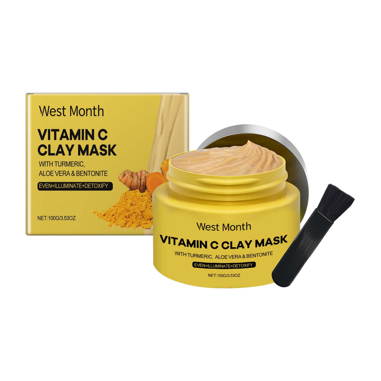 Turmeric Vitamin C Mud Mask Gently Cleans And Nourishes Skin, Moisturizes Skin And Locks Water