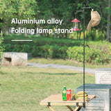Soporte para lámpara de camping portátil de aleación de aluminio ligero para exteriores con bolsa de almacenamiento