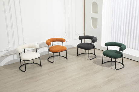 COOLCOOL Boucle dining chair set of two, medieval modern curved backrest chair, round cushion (beige Boucle) - V.I.P Digital Presence