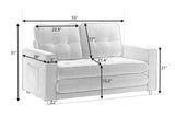 3 Fold Sofa Convertible Futon Couch sleeper sofabed Space saving loveseat Dark Gray & Light Gray & Beige