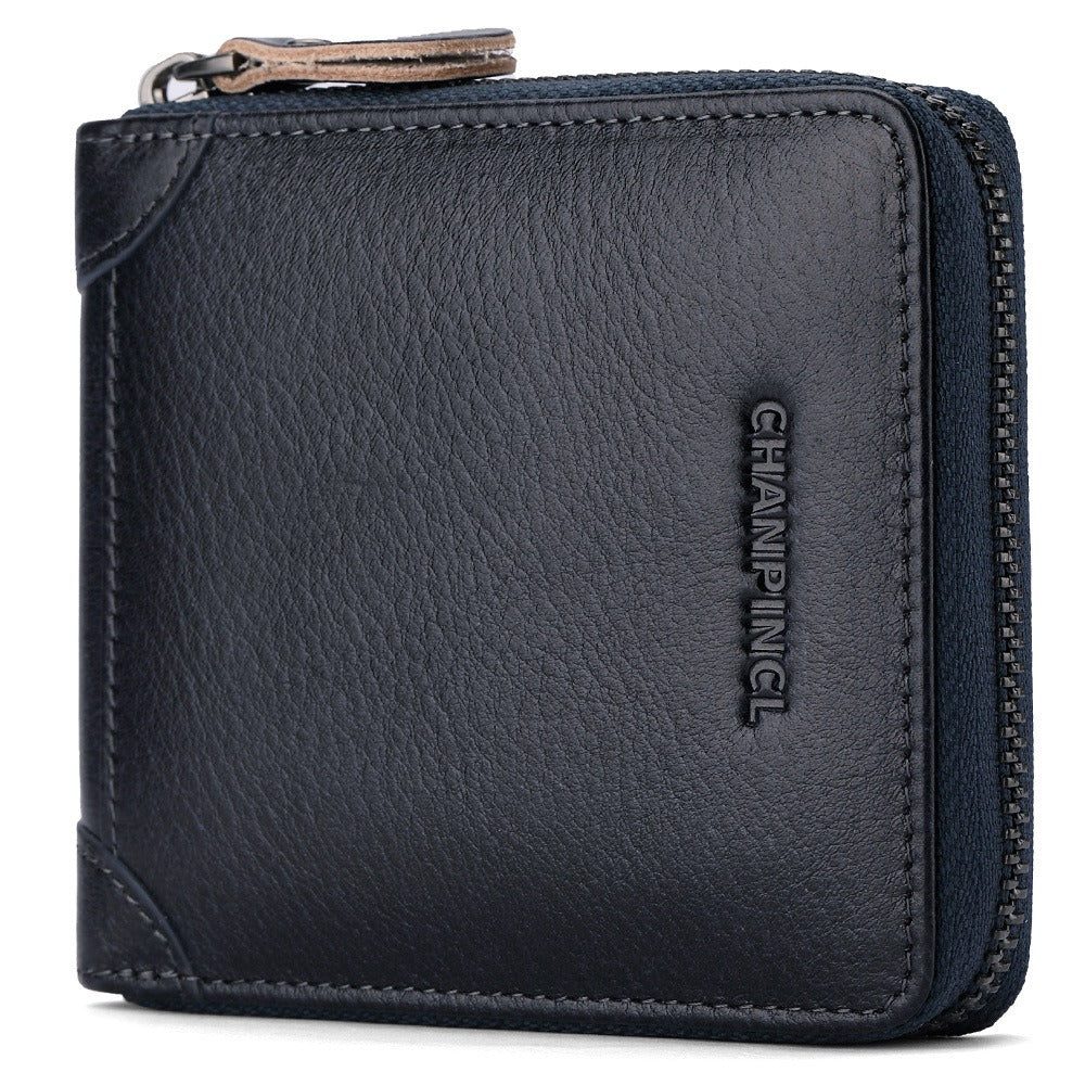 Men's Wallet Leather Zero Purse Zipper Wallet Horizontal Multi-Function Gift Box Wallet - V.I.P Digital Presence