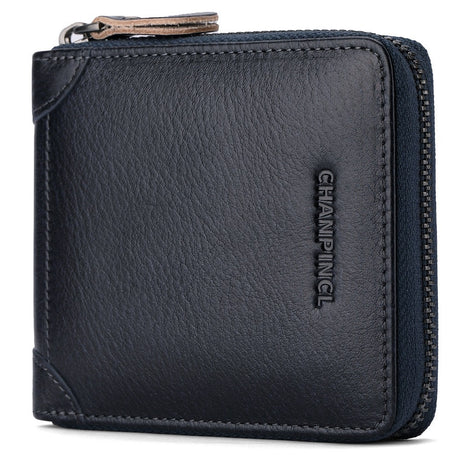 Men's Wallet Leather Zero Purse Zipper Wallet Horizontal Multi-Function Gift Box Wallet - V.I.P Digital Presence