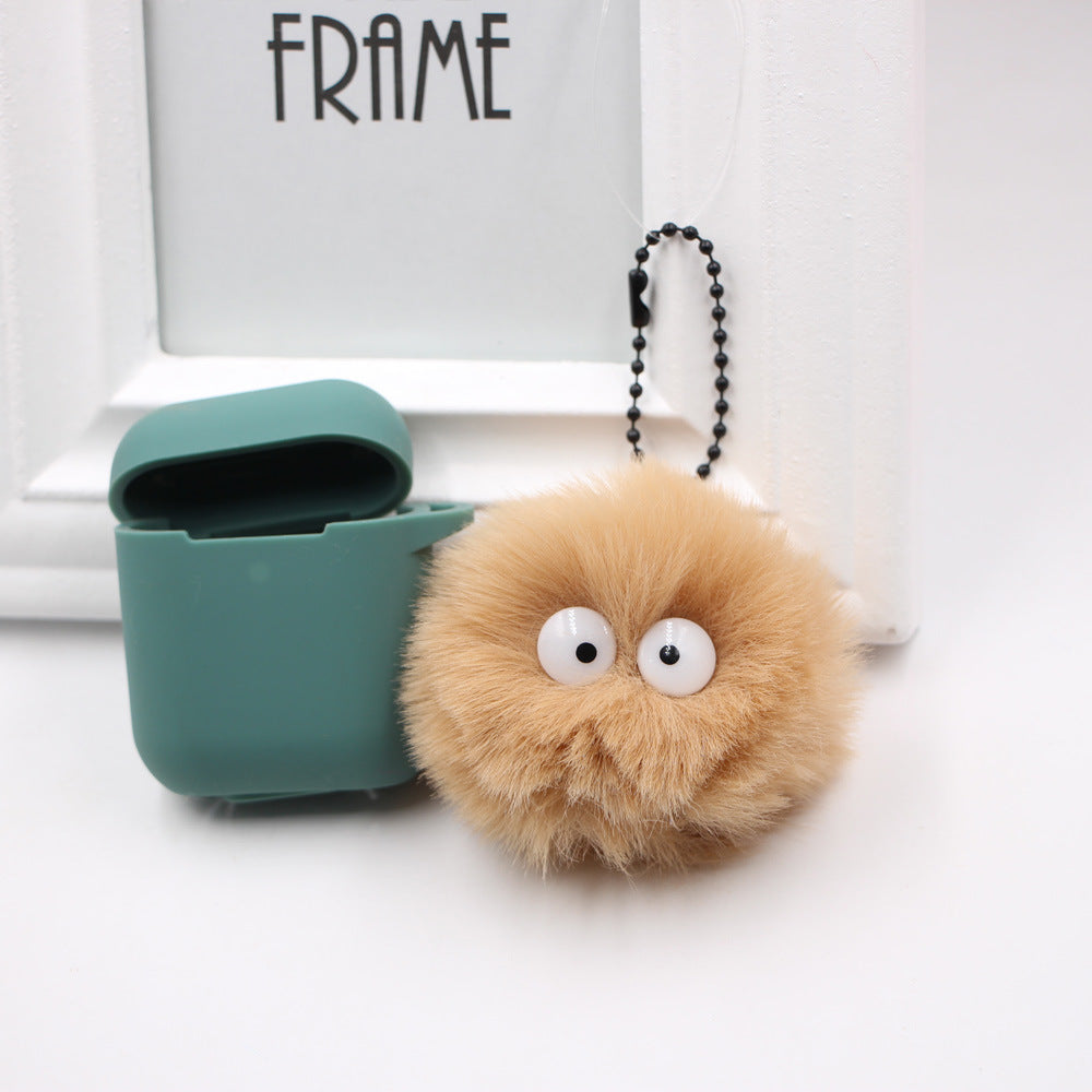 Spirited Away Dust Elf briquettes keychain pendant plush round student bag key pendant gift - V.I.P Digital Presence