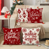 Christmas red ball pillow cover Christmas holiday themed home decoration pillowcase linen waist pillow - V.I.P Digital Presence