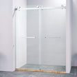 56-60 "wide x 75" high frameless double sliding shower door, 304 stainless steel chrome plated, 8mm thick SGCC tempered transpar - V.I.P Digital Presence